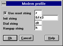 modem setting