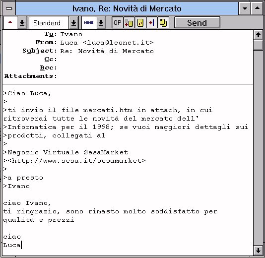 Replay ad un messaggio ricevuto